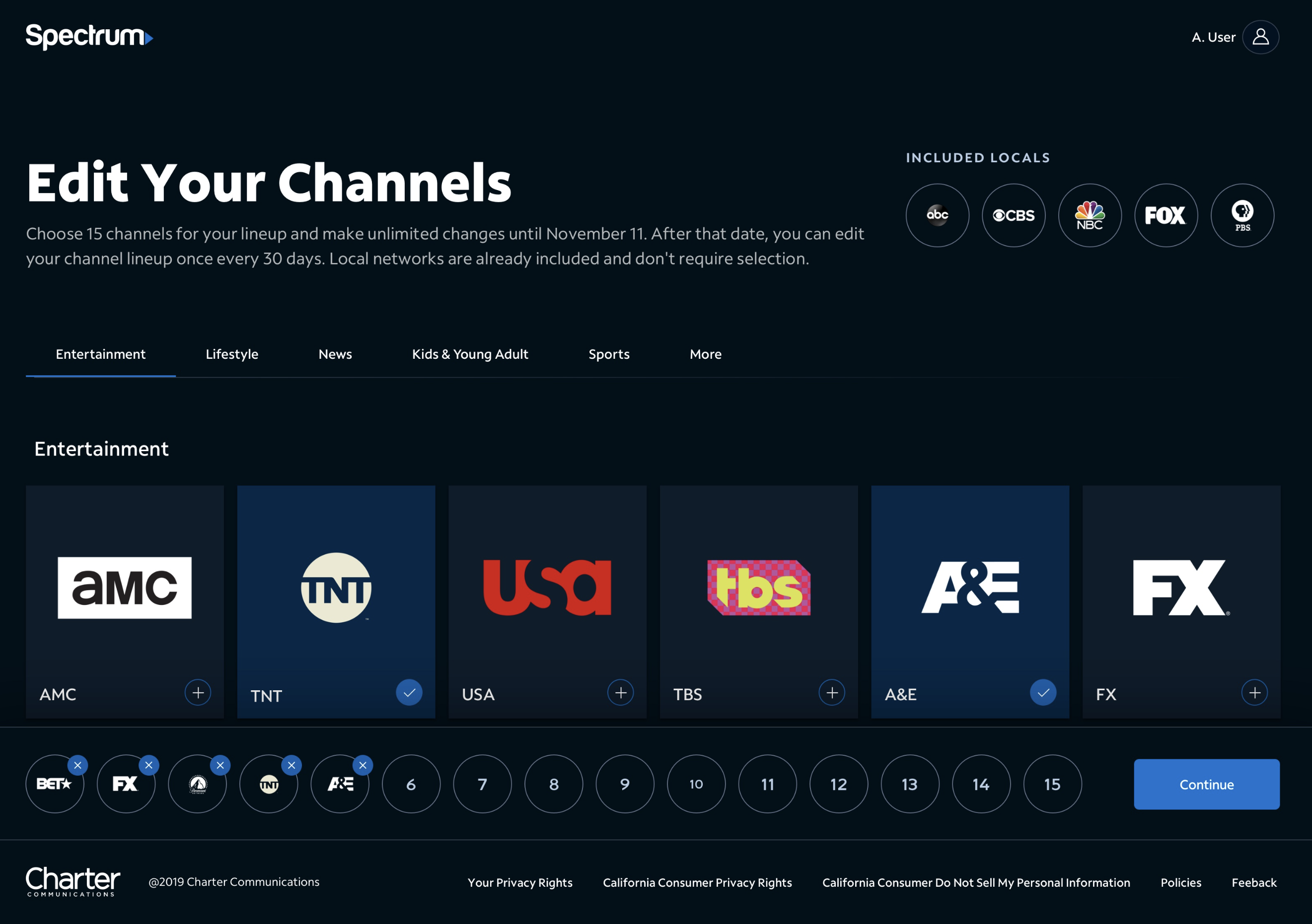 What channel is amc on deals spectrum